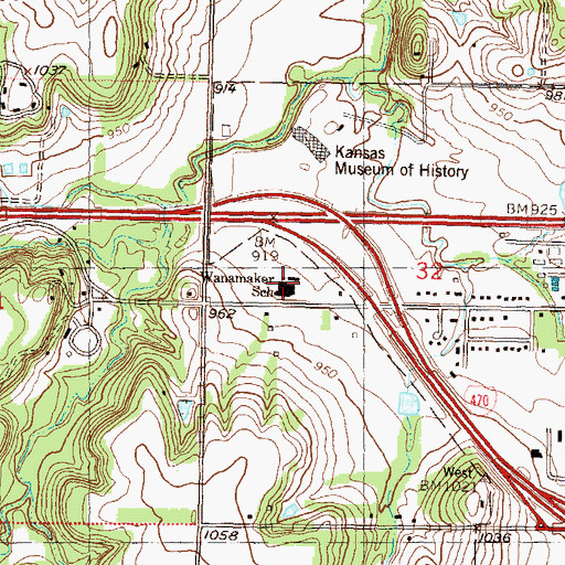 Topographic Map of Fellowship Bible Church, KS