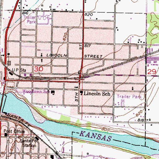 Topographic Map of Fellowship Baptist Church, KS
