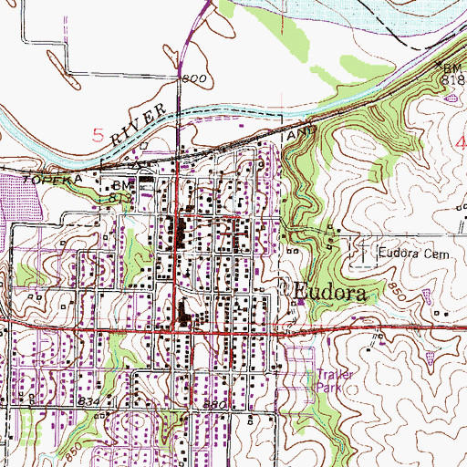 Topographic Map of Saint Pauls United Church of Christ, KS