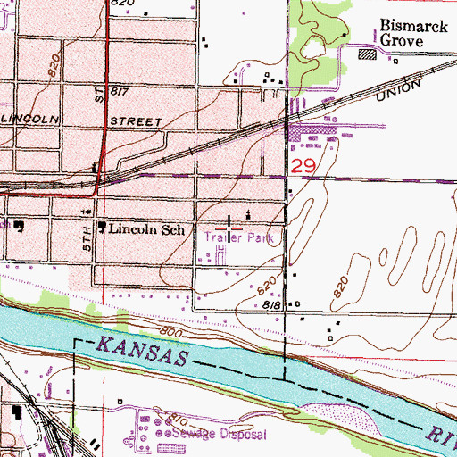 Topographic Map of Church of God, KS