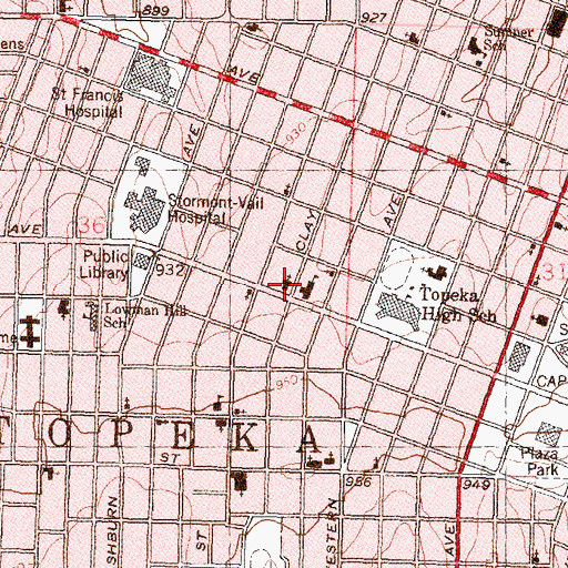 Topographic Map of Holy Name Church, KS