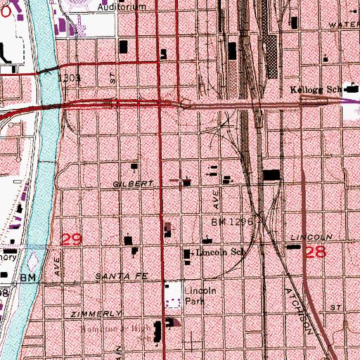 Topographic Map of Grace United Methodist Church, KS