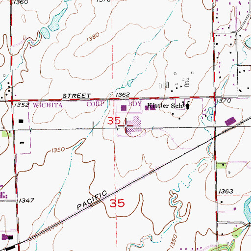 Topographic Map of Koch Office Park, KS