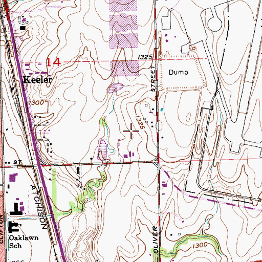 Topographic Map of Boeing Hi - Tech Office Park, KS