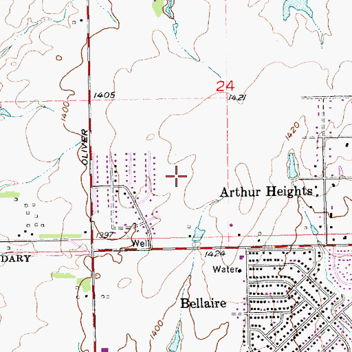 Topographic Map of Bel Aire Recreation Complex, KS