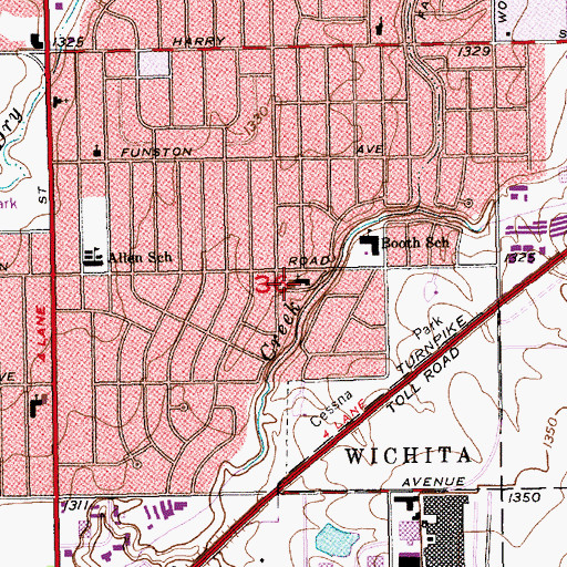 Topographic Map of Mount Vernon United Methodist Church, KS