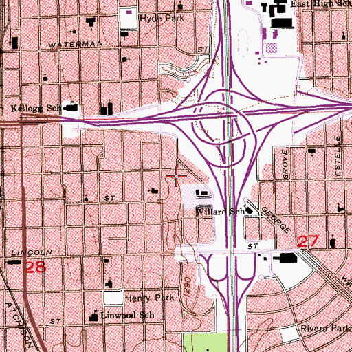 Topographic Map of Sedgwick County Department of Corrections Youth Division, KS