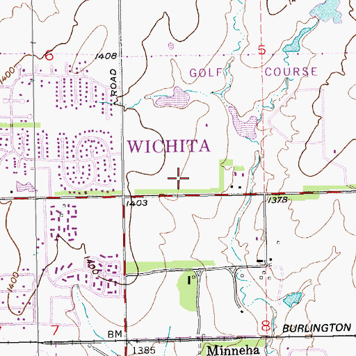 Topographic Map of Shops at Tallgrass, KS