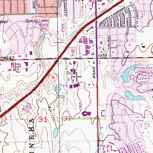 Topographic Map of Levitt Industrial Park, KS