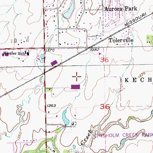 Topographic Map of Great Plains Business Park, KS