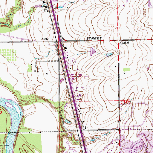 Topographic Map of Bayless Industrial Park, KS