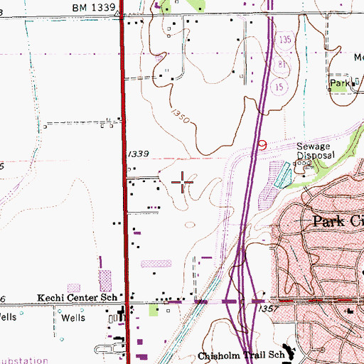 Topographic Map of Chisholm Creek Manor Mobile Home Park, KS