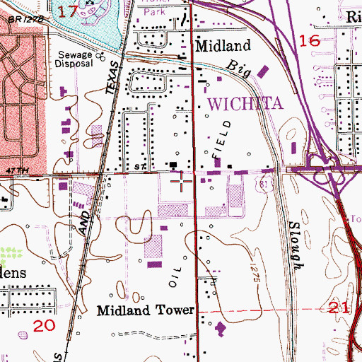 Topographic Map of Broadway 47 Plaza, KS