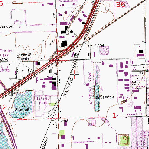 Topographic Map of Westport Industrial Park, KS