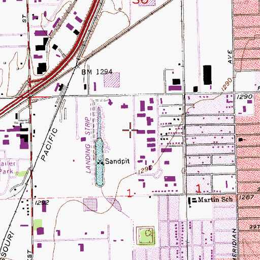 Topographic Map of Brittain Industrial Park, KS