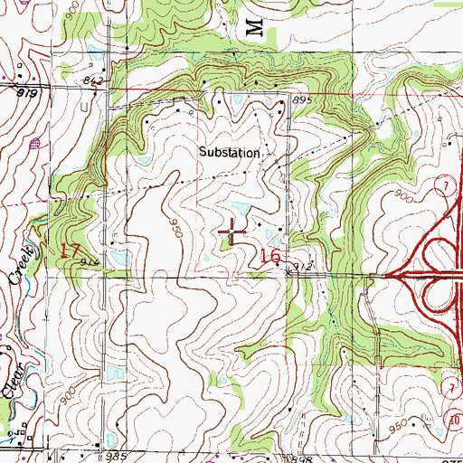 Topographic Map of Chapel Creek Golf and Country Club, KS