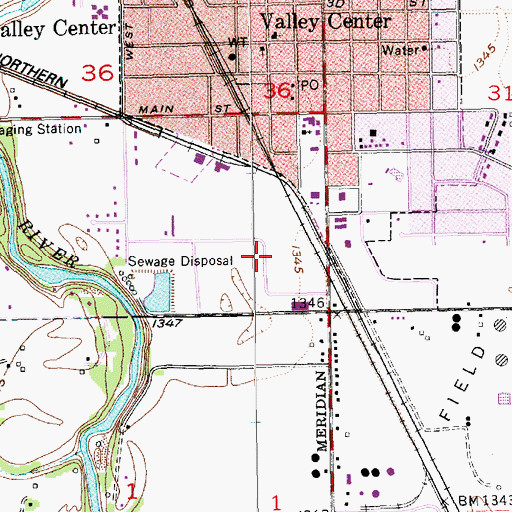 Topographic Map of Valley Center Industrial Park, KS
