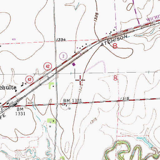 Topographic Map of Mid Continent Industrial Park I, KS