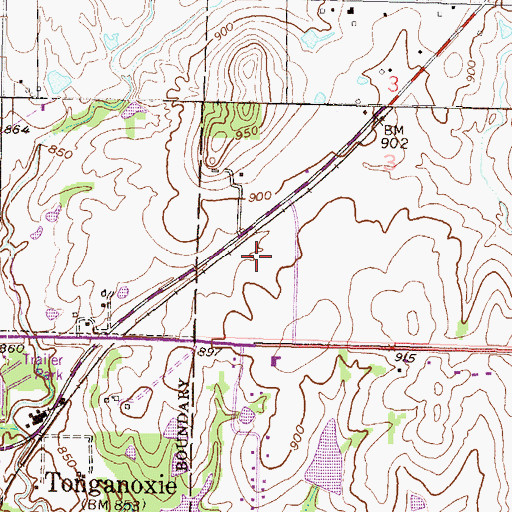 Topographic Map of Defries - Brotherson Industrial Park, KS