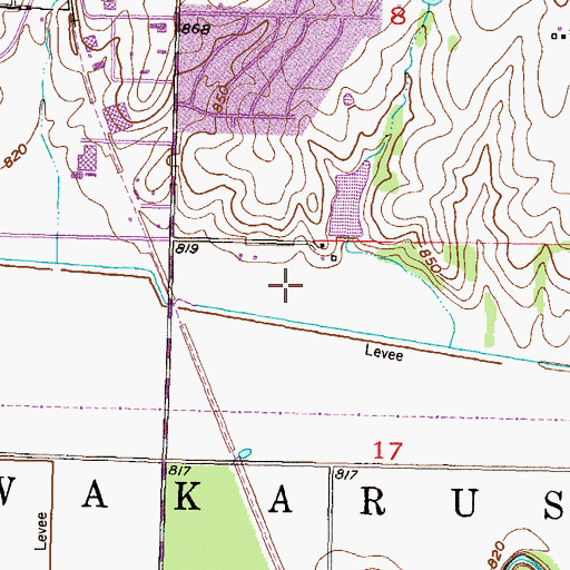 Topographic Map of Dunbar Industrial Park, KS