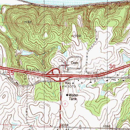 Topographic Map of West Lawn Memorial Gardens, KS