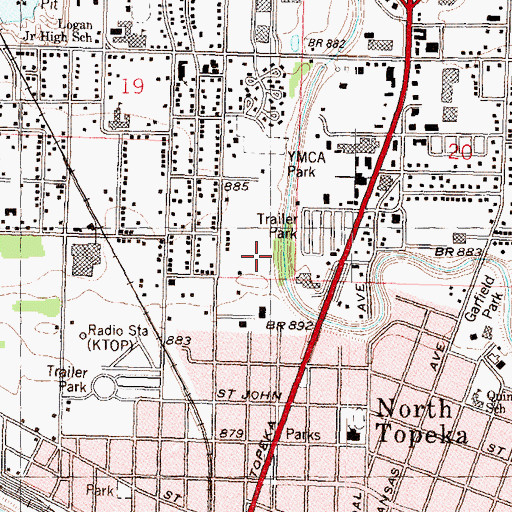 Topographic Map of Fox Meadow Industrial Park, KS