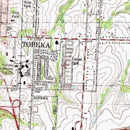Topographic Map of England Mobile Home Estates, KS