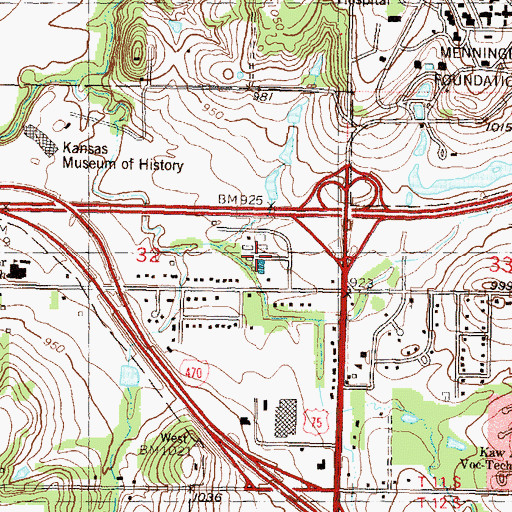 Topographic Map of Interstate 70 Commercial Park, KS