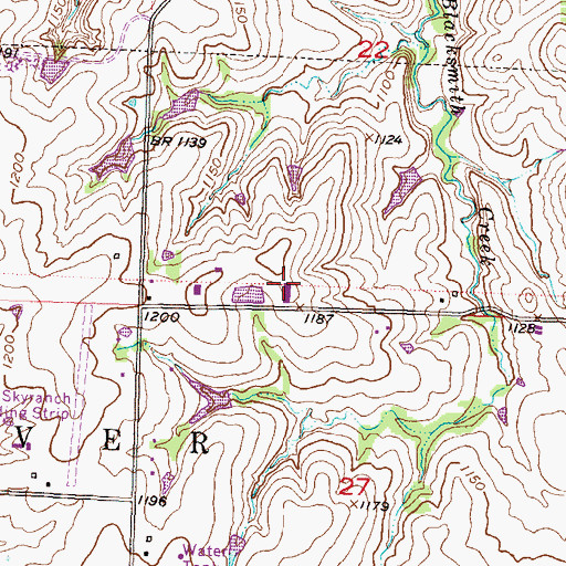 Topographic Map of Dover Industrial Park, KS