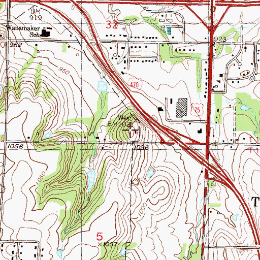 Topographic Map of Summit Executive Park, KS