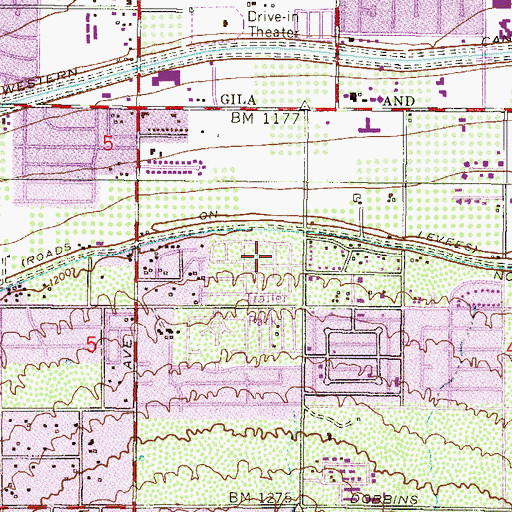 Topographic Map of Sky Ridge Mobile Homes, AZ
