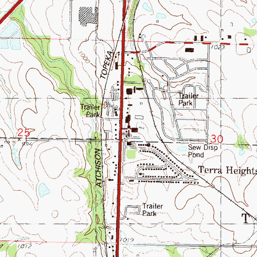 Topographic Map of Bullseye Business Park, KS