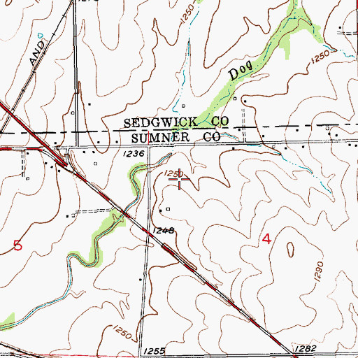 Topographic Map of Prairie Schooner Mobile Home Court Water Tank, KS