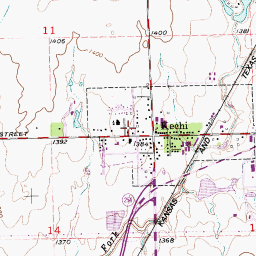 Topographic Map of Kechi Water Tower, KS