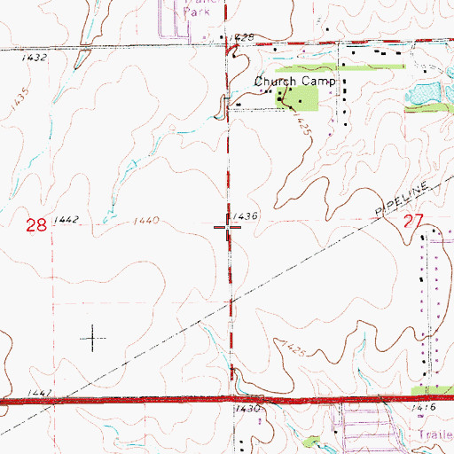Topographic Map of Sedgwick County Rural Water District 4 Water Tower, KS