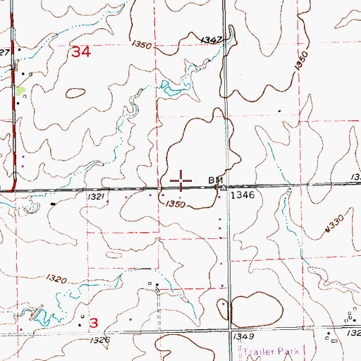 Topographic Map of Harper Rural Water District 5 Water Tower, KS