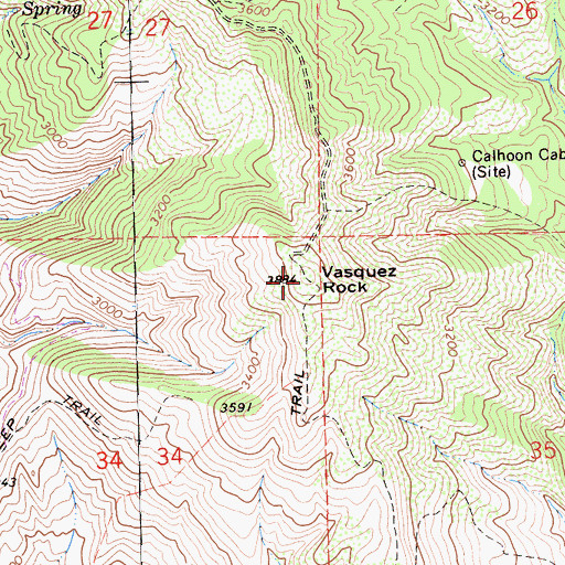 Topographic Map of Vasquez Rock, CA