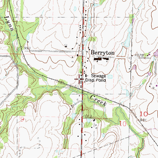 Topographic Map of Berryton Post Office, KS