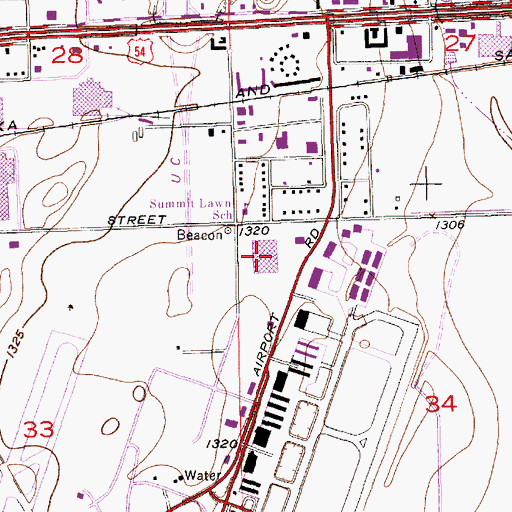 Topographic Map of Wichita Post Office, KS