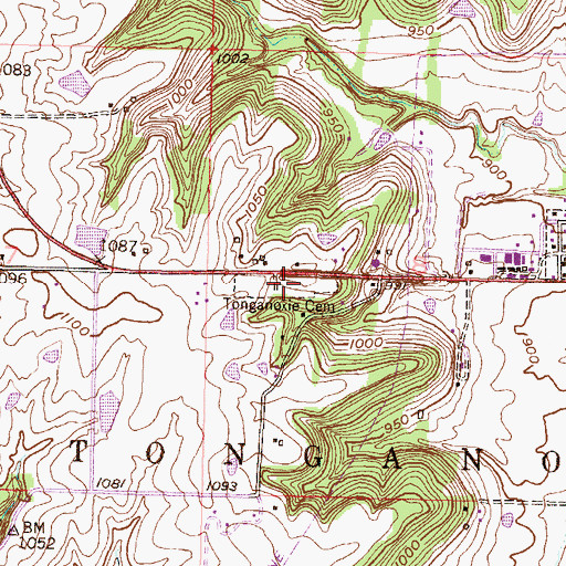 Topographic Map of Tonganoxie Cemetery, KS