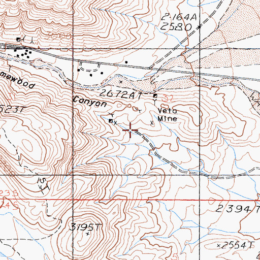 Topographic Map of Veeta Mine, CA
