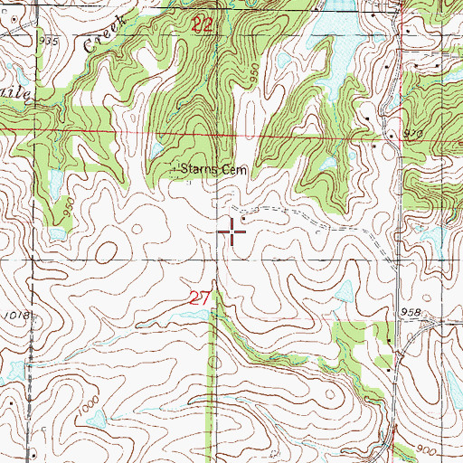 Topographic Map of Starns Family Cemetery, KS