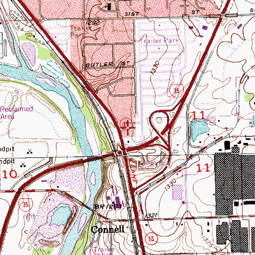 Topographic Map of K - 15 Mobile Home Park, KS