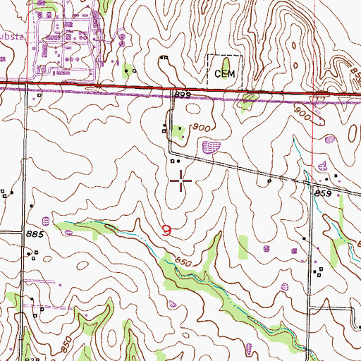 Topographic Map of Douglas County Correctional Facility, KS