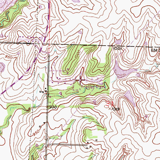 Topographic Map of Anderson Mobile Home Park, KS