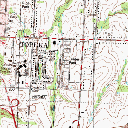 Topographic Map of S and J Estates Mobile Home Park, KS