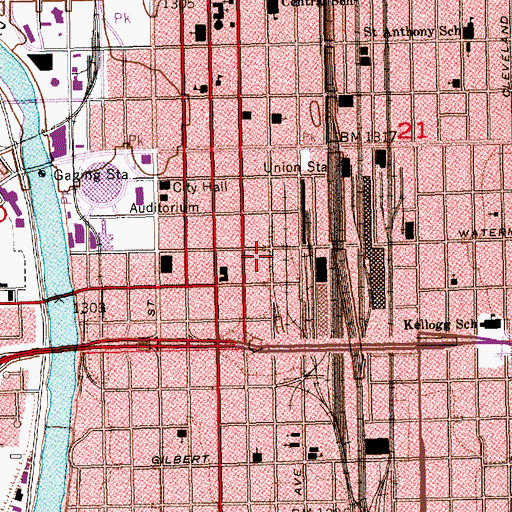 Topographic Map of Wichita Work Release Facility, KS