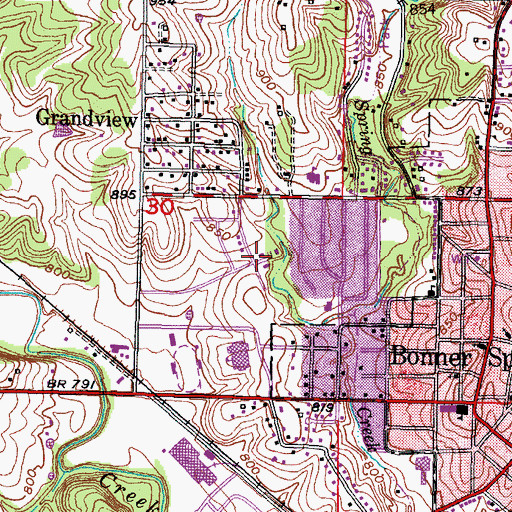 Topographic Map of Bonner Springs YMCA, KS