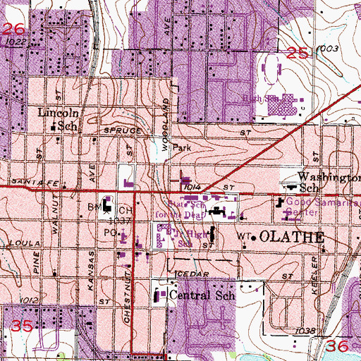 Topographic Map of The Salvation Army, KS
