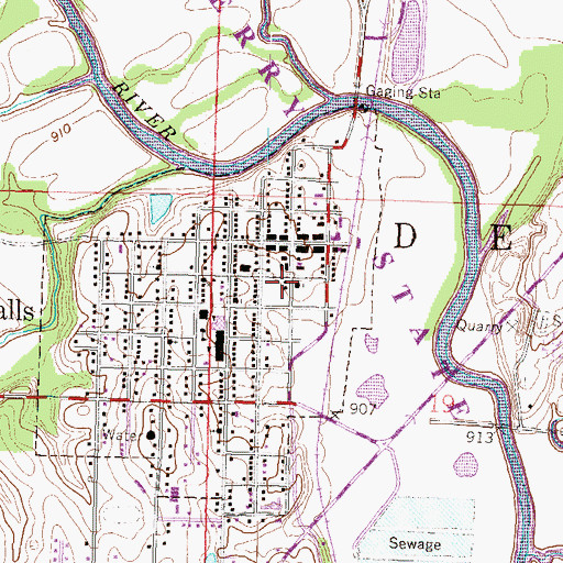 Topographic Map of Valley Falls City Office, KS